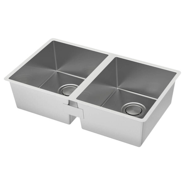 Double bowl top mount sink
